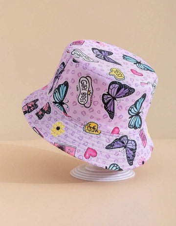 Girls butterflies design sun hat