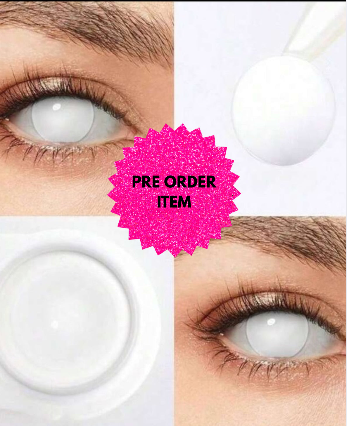 2 pcs disposable white contact lenses
