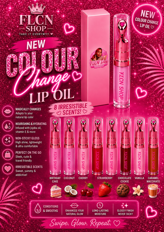 Colour changing lip oil