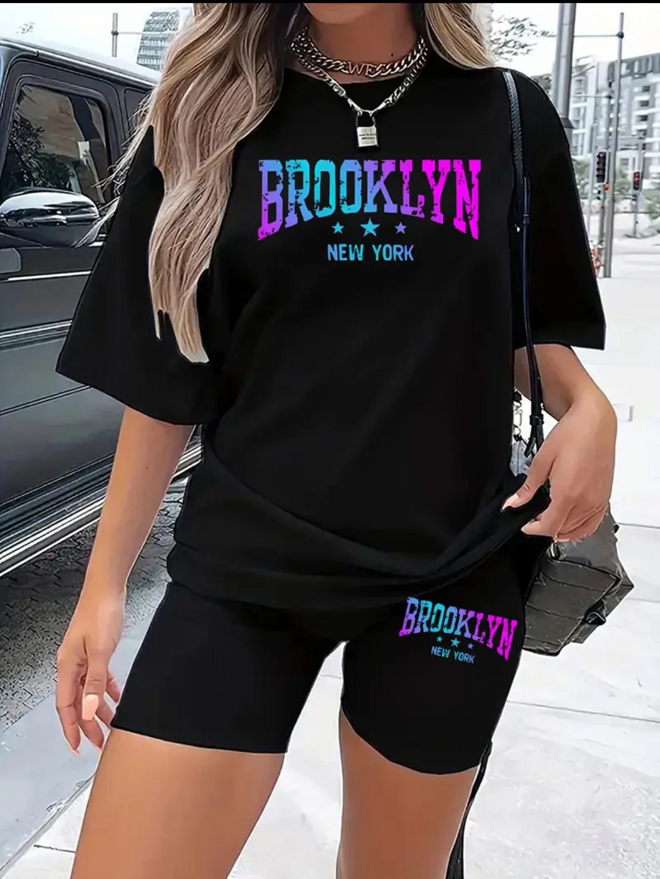 Brooklyn New York summer short and tee set