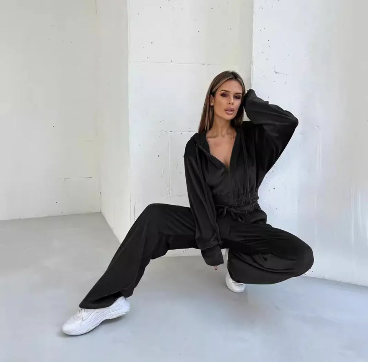 Solid colour copper hoodie and pant set