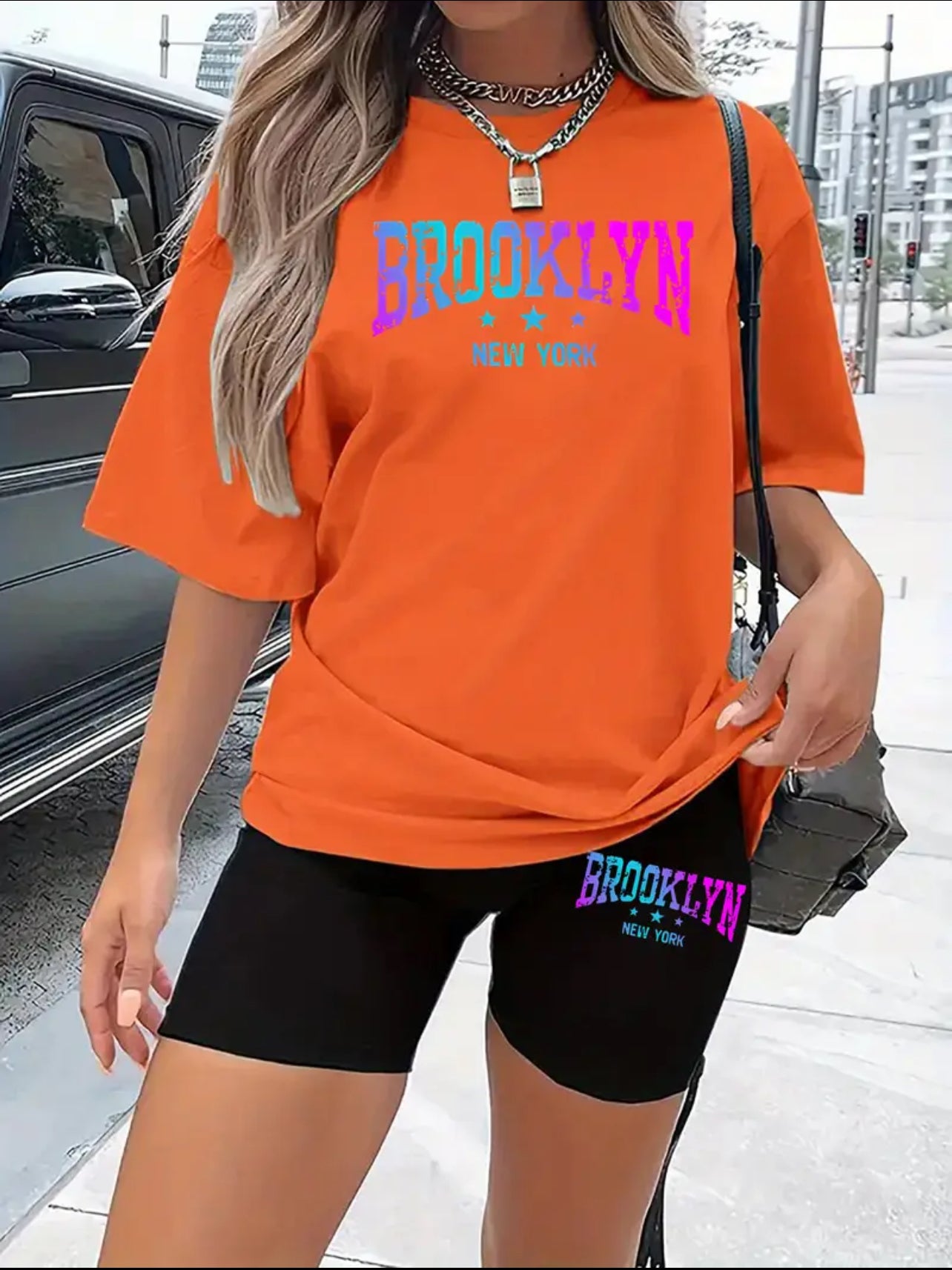 Brooklyn New York summer short and tee set