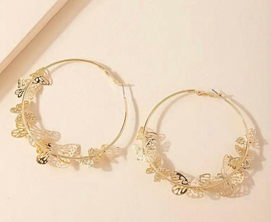 Cute butterfly design hoops.