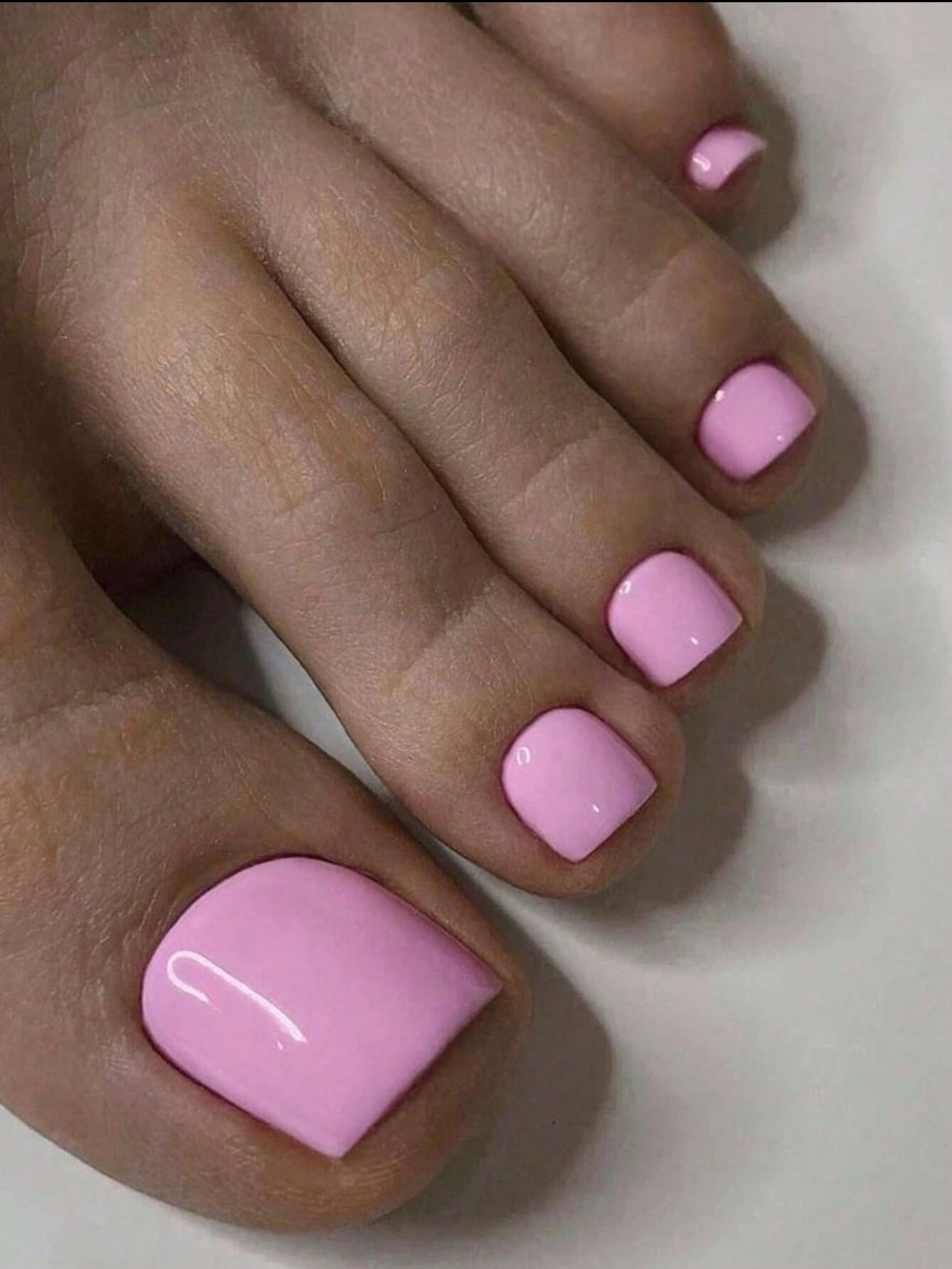 Baby pink toe nails