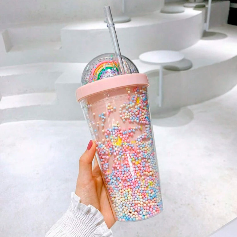 Cute cup with straw