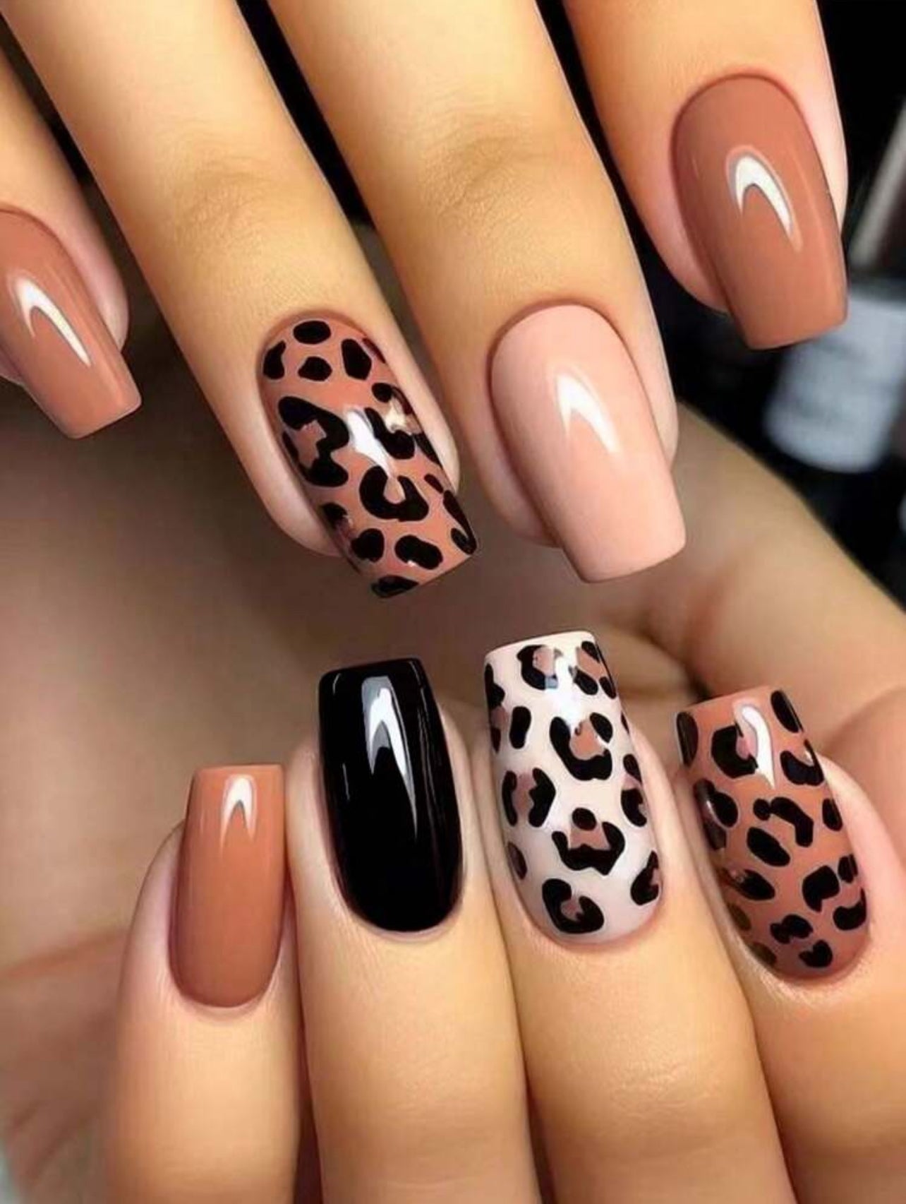 Leopard style press on nails