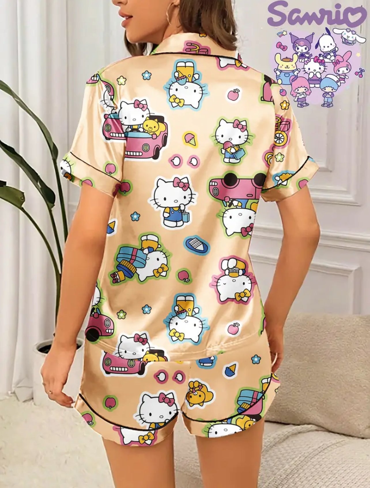 Cute cartoon characters casual pj set