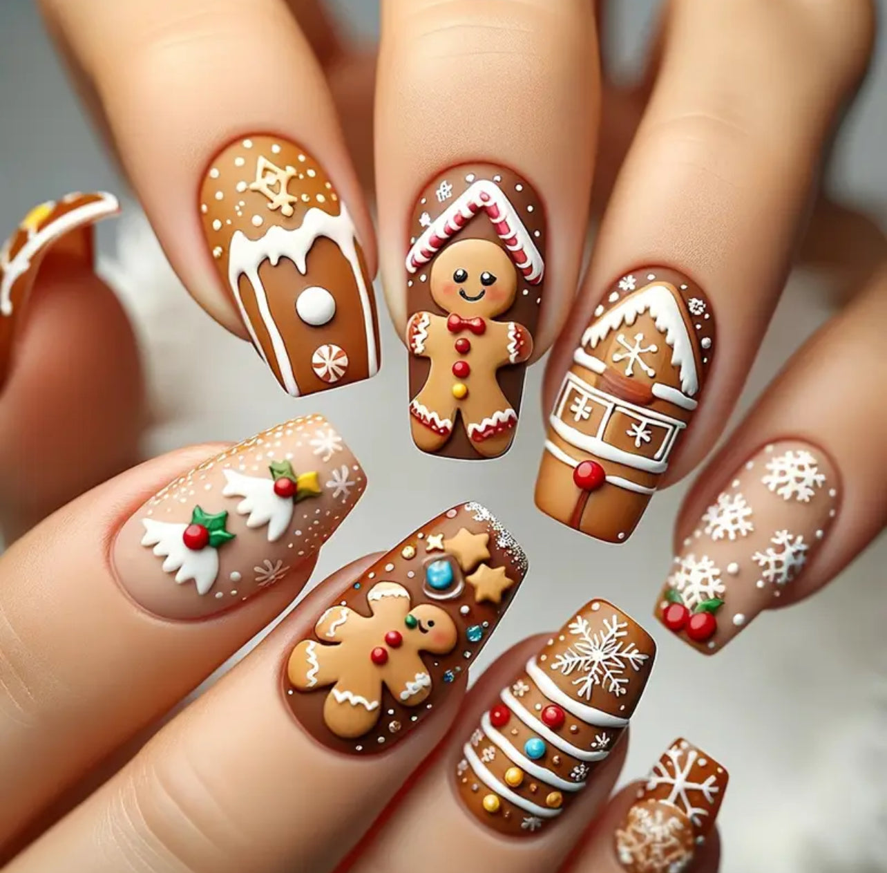 Christmas themed press on nails