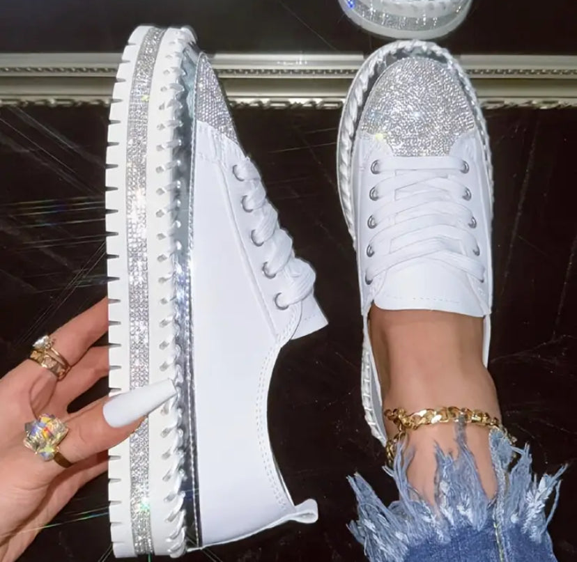 Cute women’s glittery sneakers