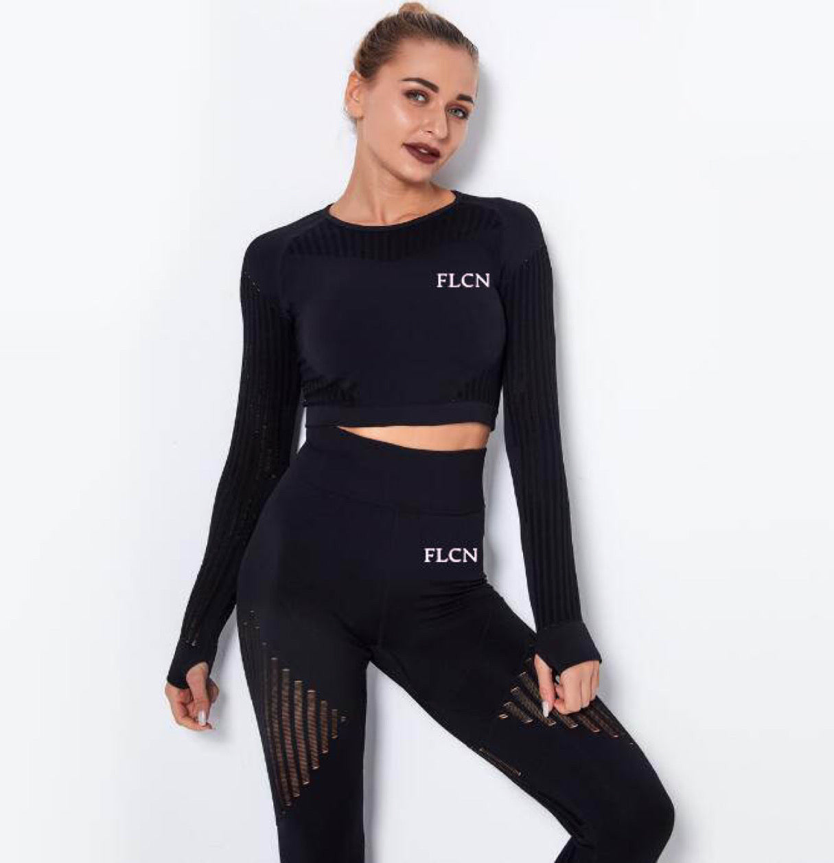 FLCN Gym/yoga wear top and leggings set.