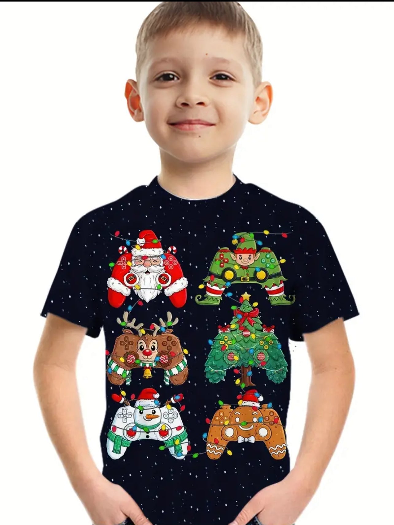 Boys Christmas game controller tee shirt