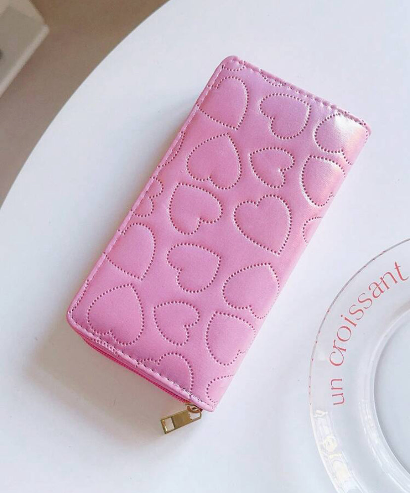 Pink Love pattern purse