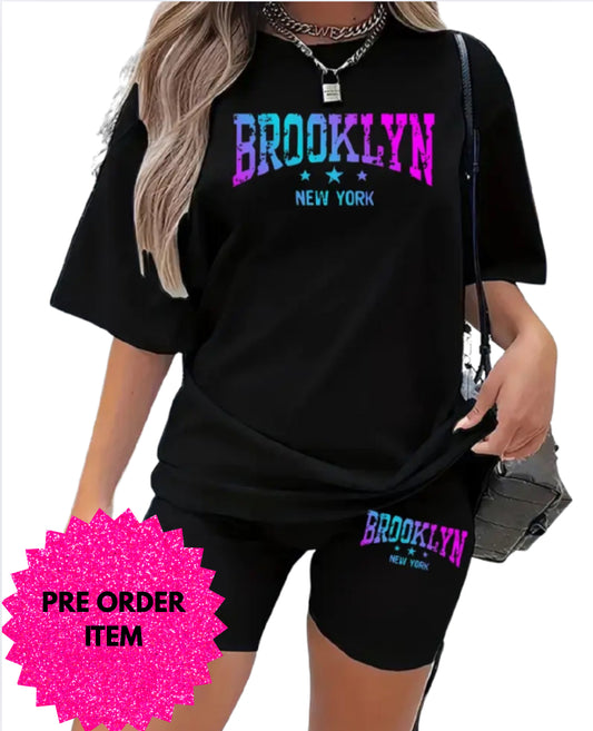 Brooklyn New York summer short and tee set