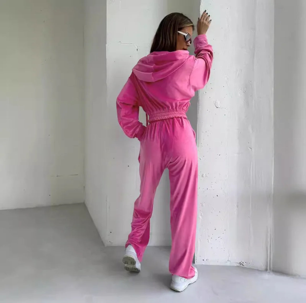 Solid colour copper hoodie and pant set