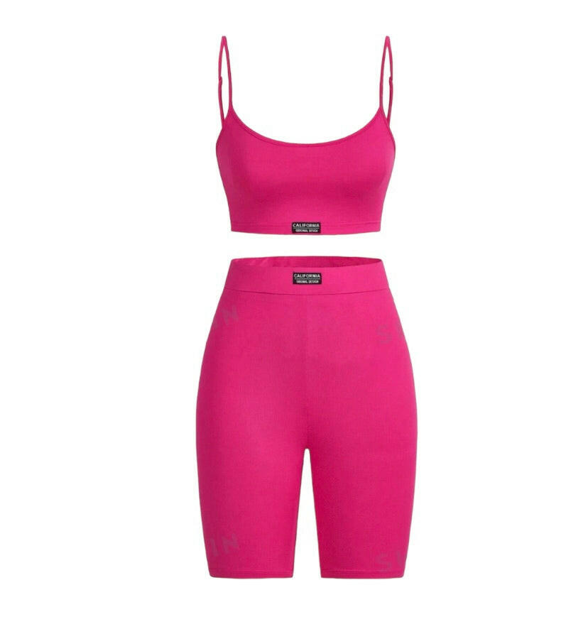 Cami top and cycling shorts set.