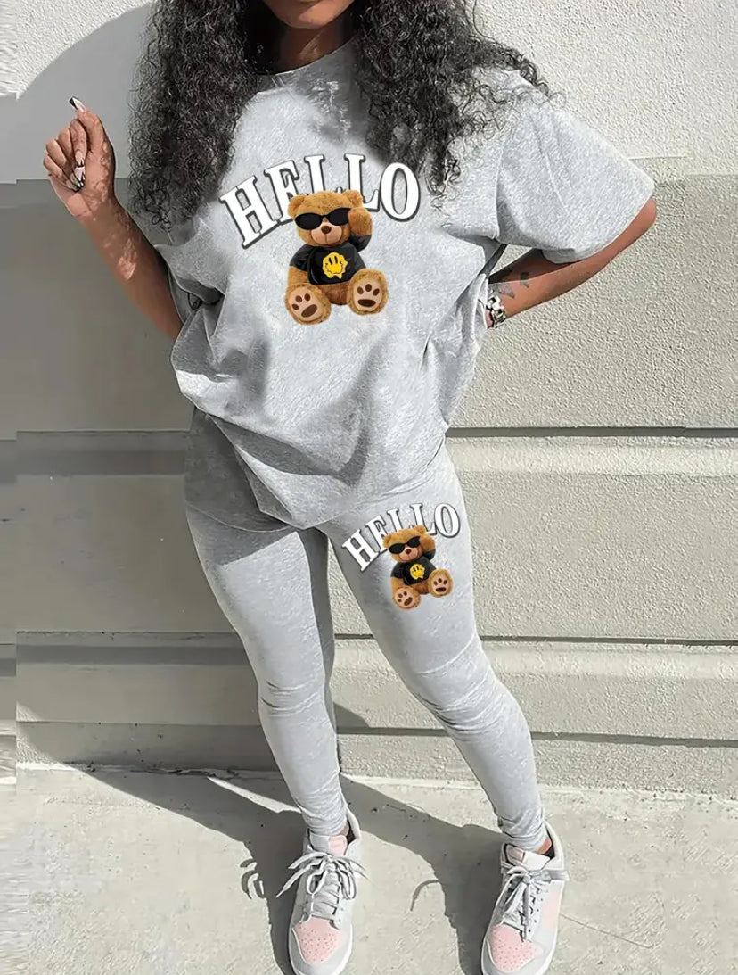 Hello and bear top & leggings
