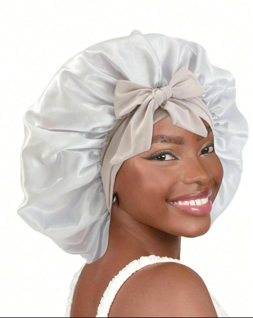 Satin hair bonnet.
