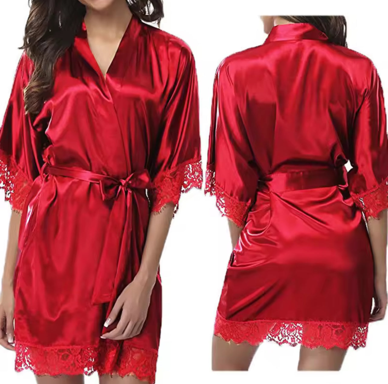 Glossy dressing gown