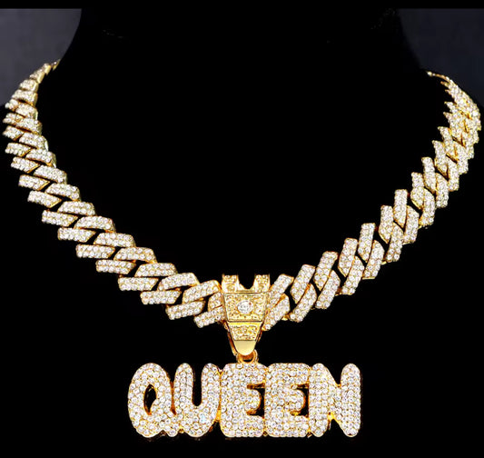 Queen hip hop style necklace