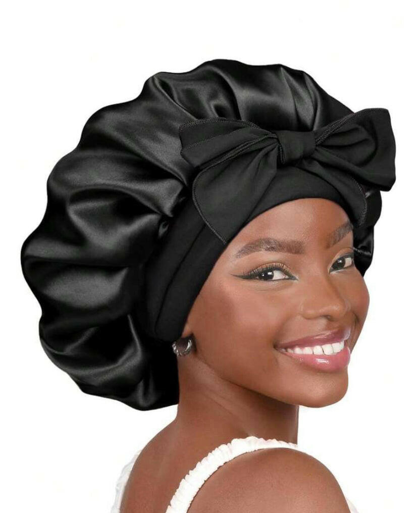 Satin hair bonnet.