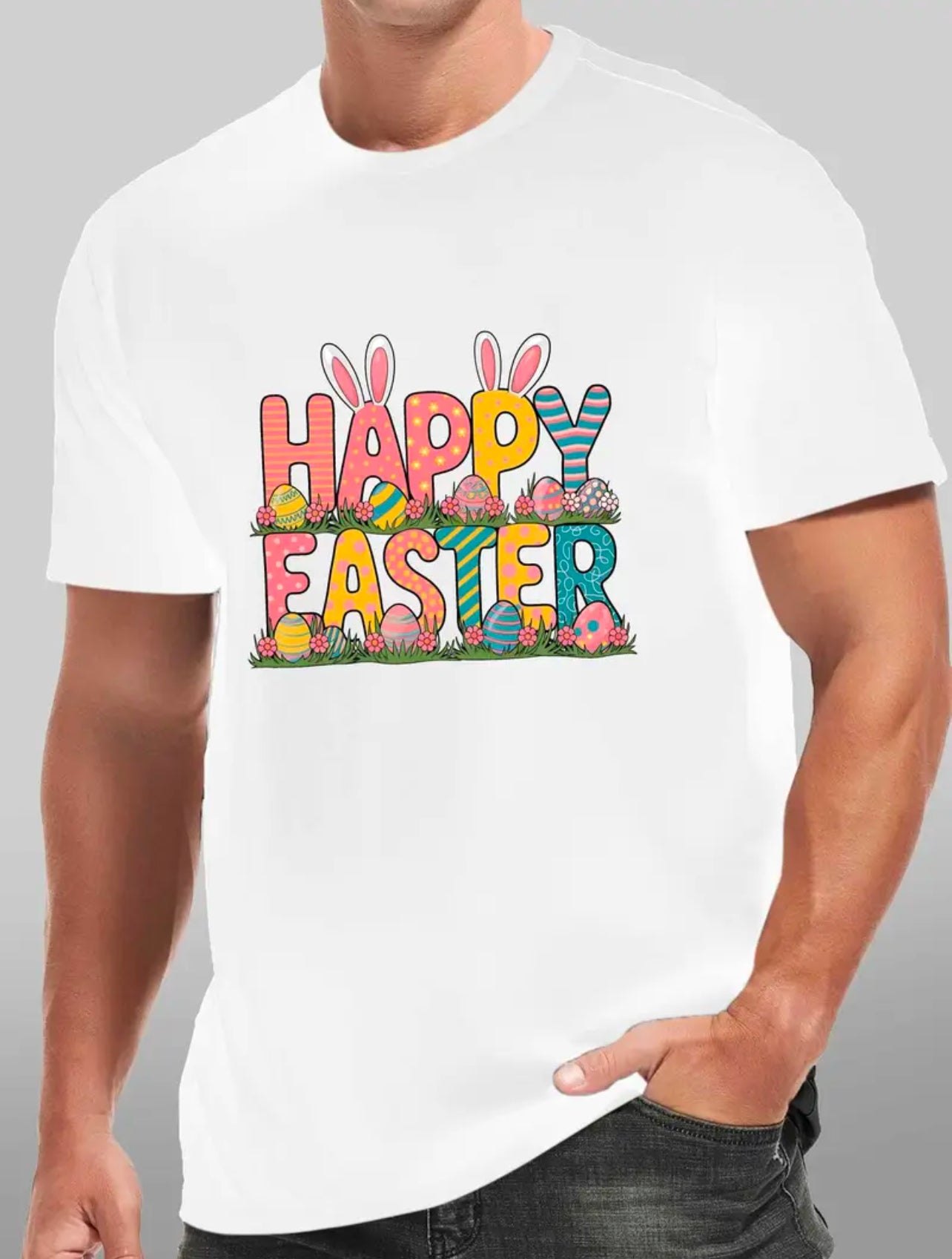 Men ‘happy Easter’ tees