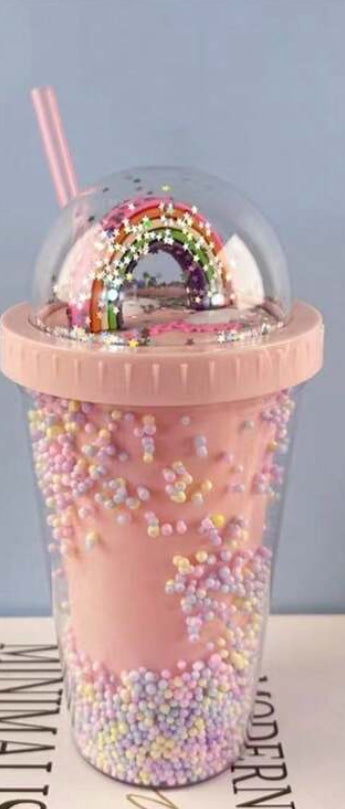 Cute cup with straw