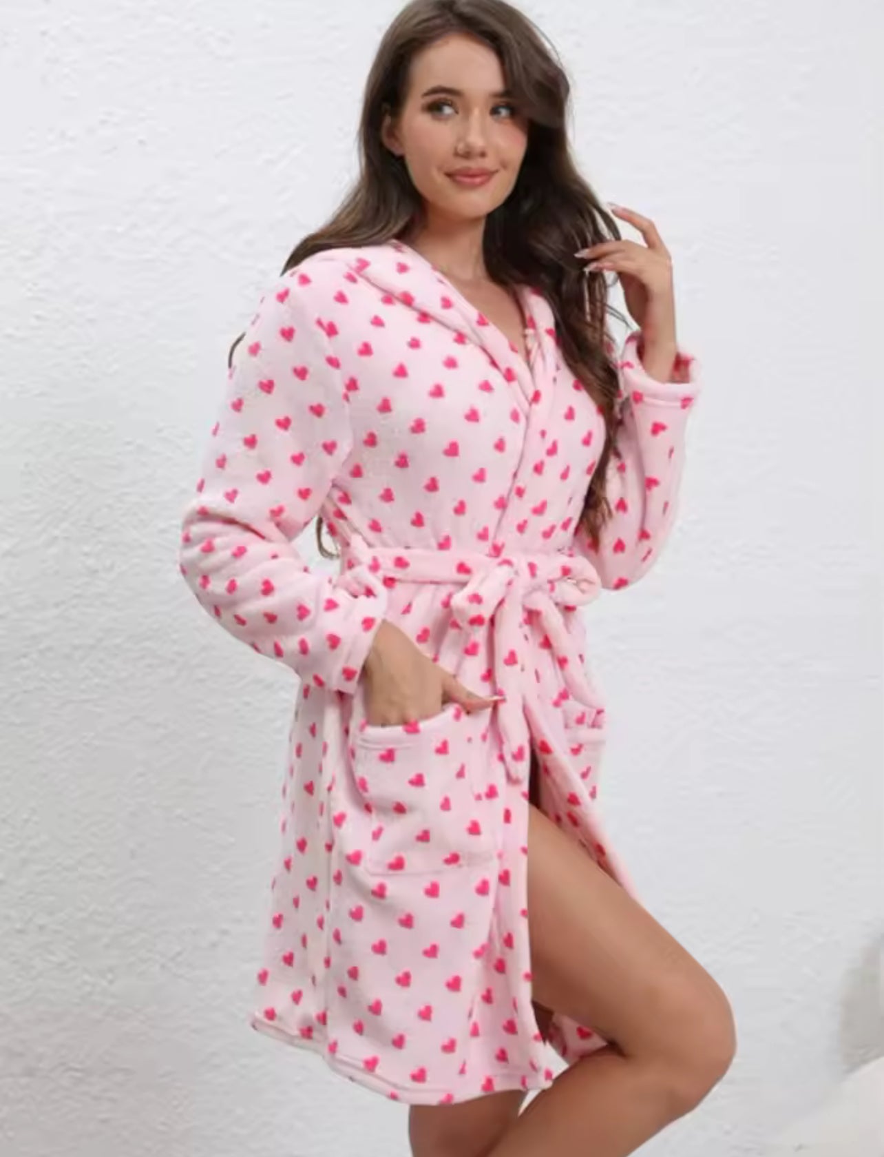 Flannel ladies dressing gown