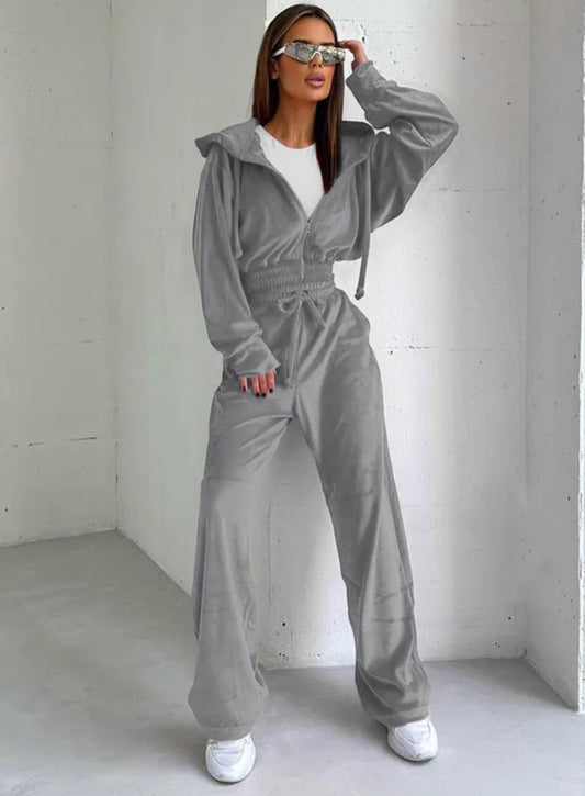 Solid colour copper hoodie and pant set