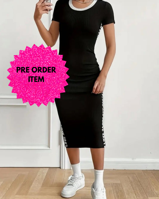 Love printed bodycon dress