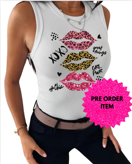Lips printed tank top