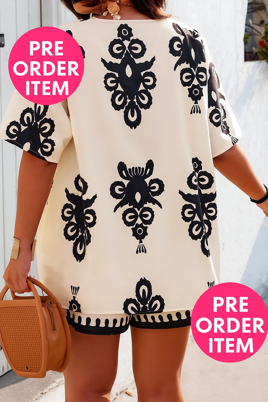 Elegant floral print short set