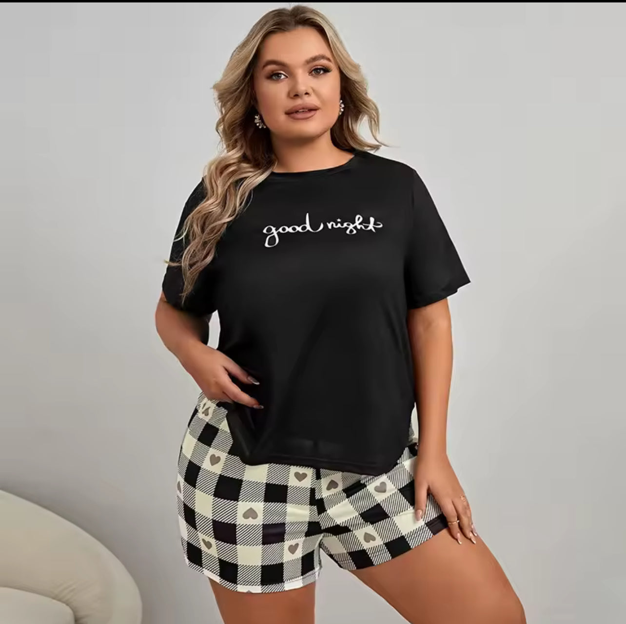 Plus size cute cartoon printed & letters pyjamas *PRE ORDER*