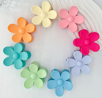 Girls hair flowers claws (8 pcs)