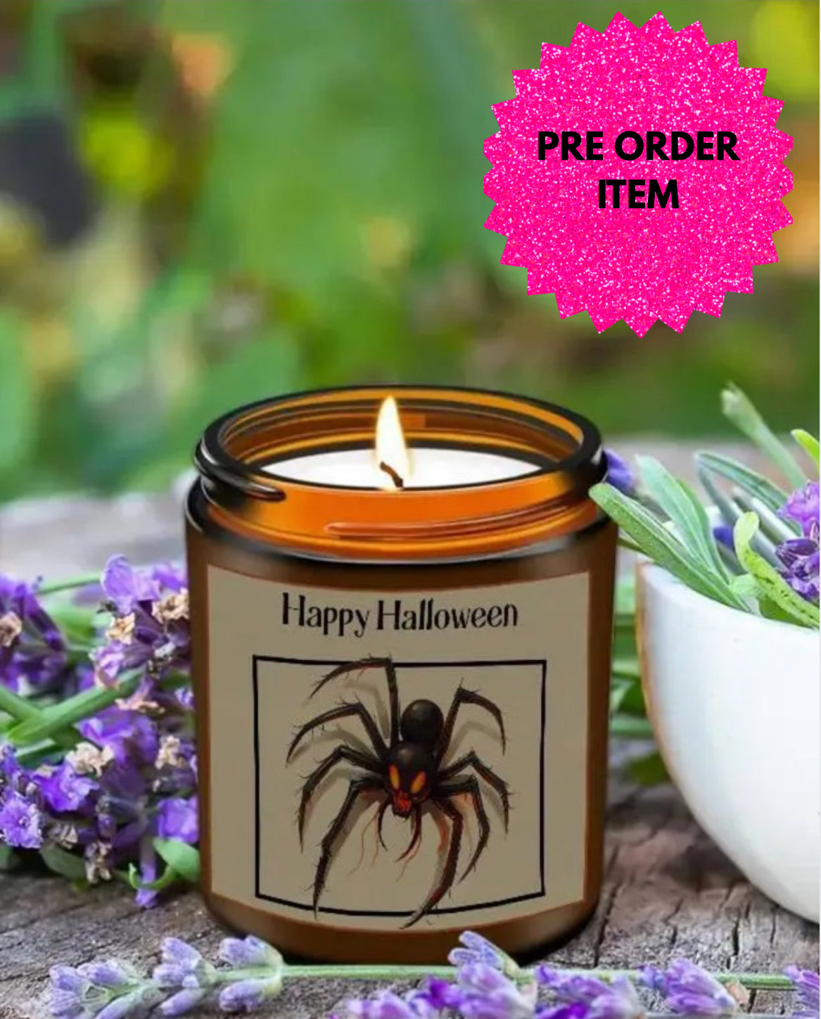 Spider happy Halloween candles