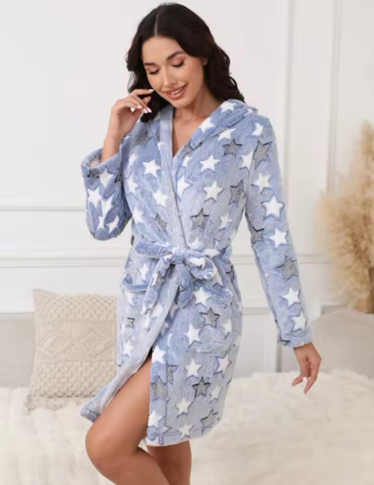 Flannel ladies dressing gown