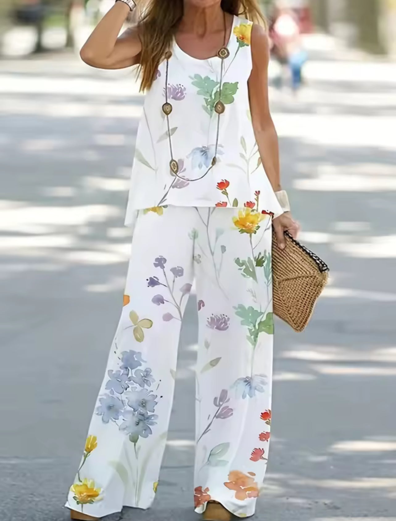 Plus size causal two pieces set with wide leg pants *PRE ORDER*