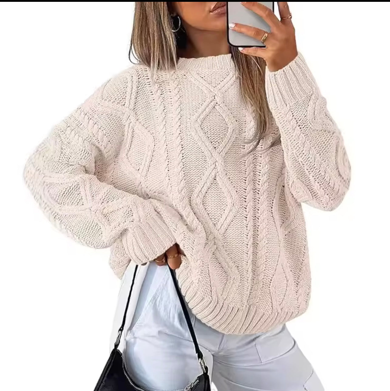 Cream Oversized Knit Jumper
