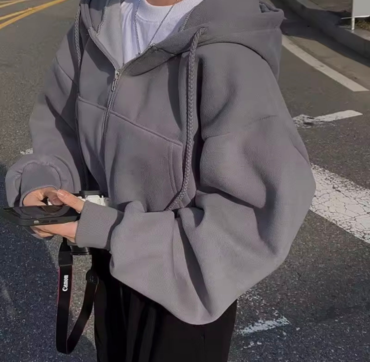 Cloud Nine Oversized Zip Hoodie 🩶