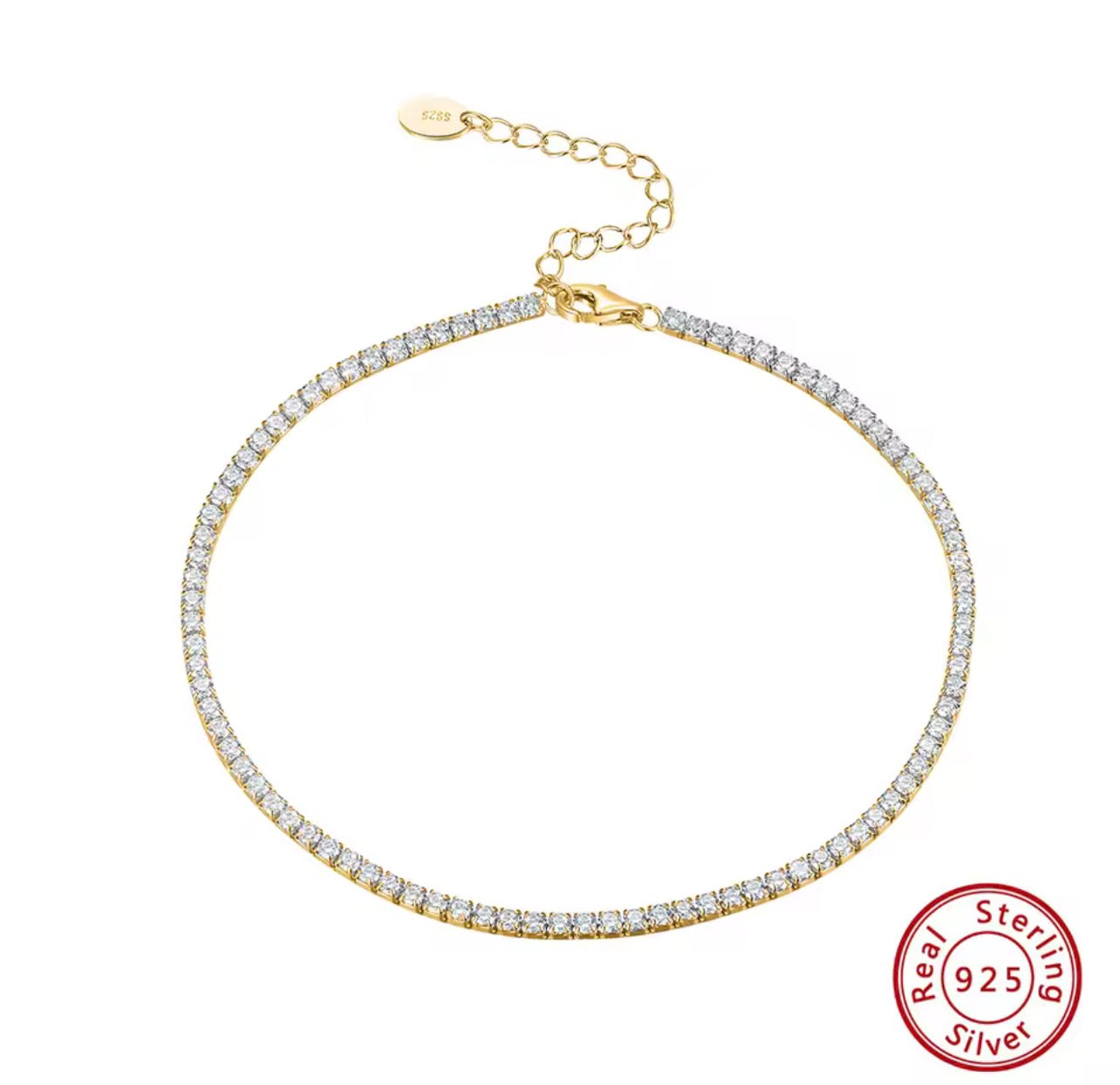 925 real sterling sliver anklet