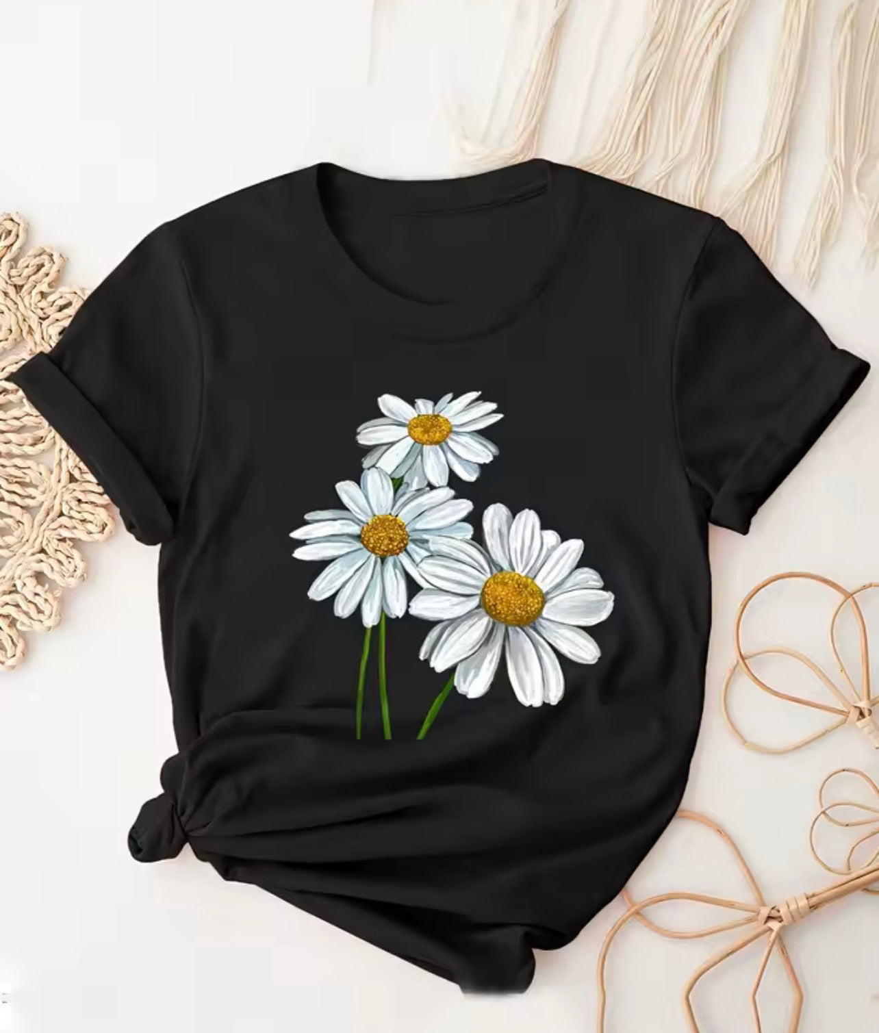 Daisy printed causal T-shirt
