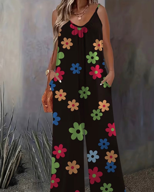 Plus size floral jumpsuit
