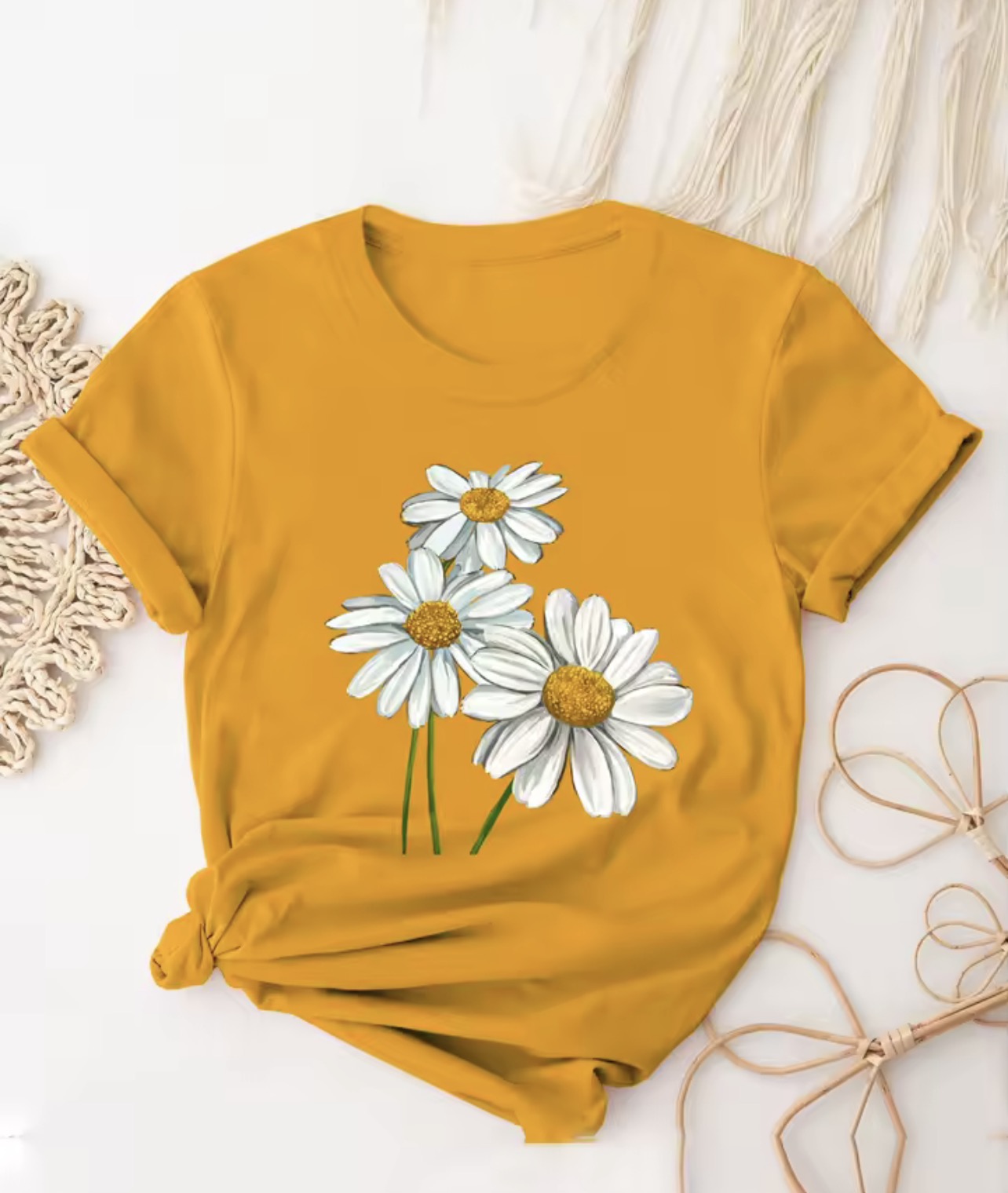Daisy printed causal T-shirt