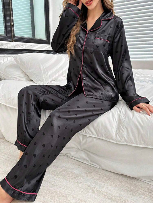 Midnight Romance Satin PJ Set ✨