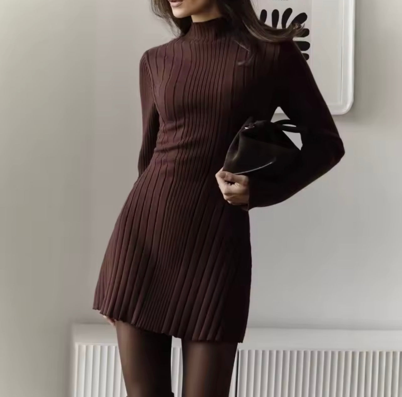 Chocolate brown midi dress