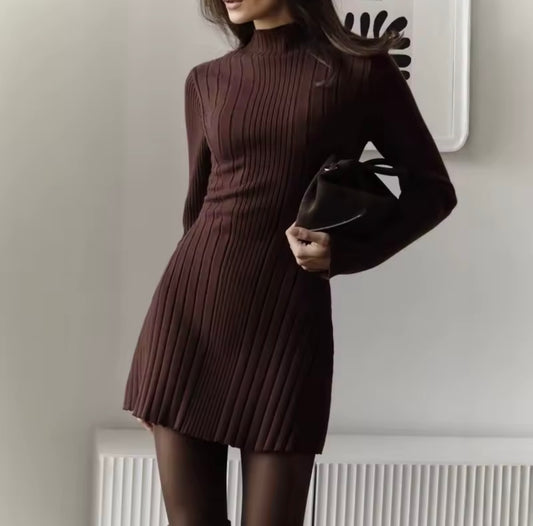 Chocolate brown midi dress