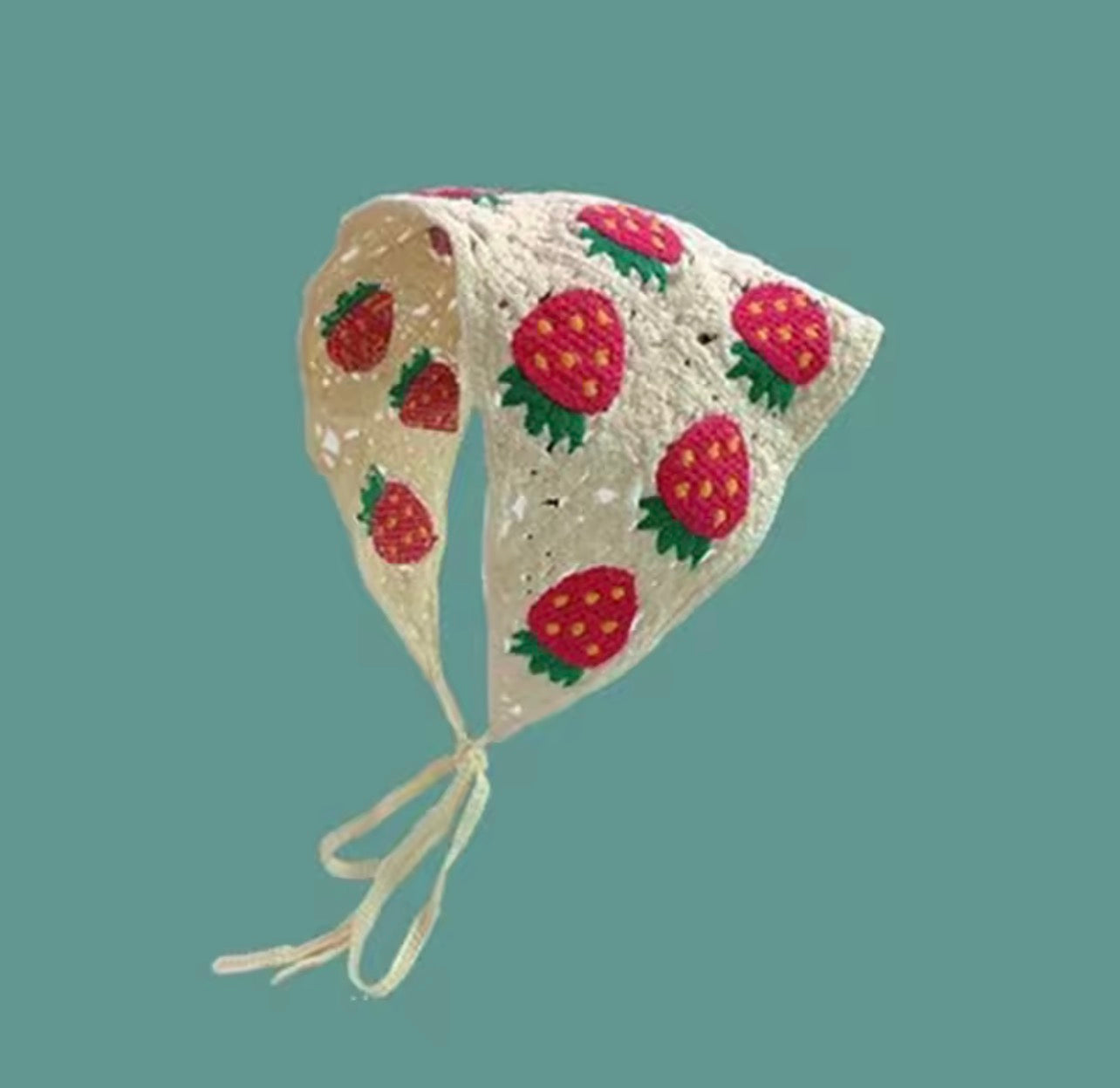 Cute handmade crochet hollow headscarf