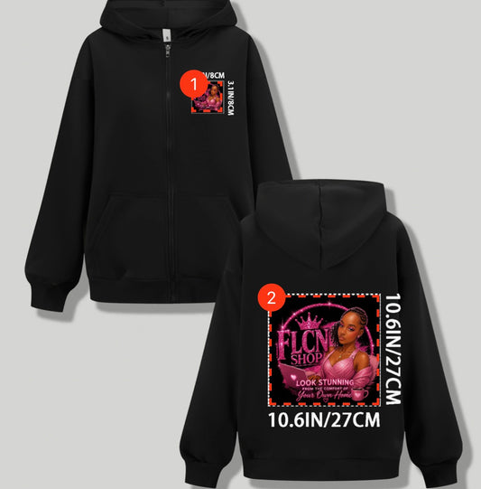 FLCN shop logo printed hoodies