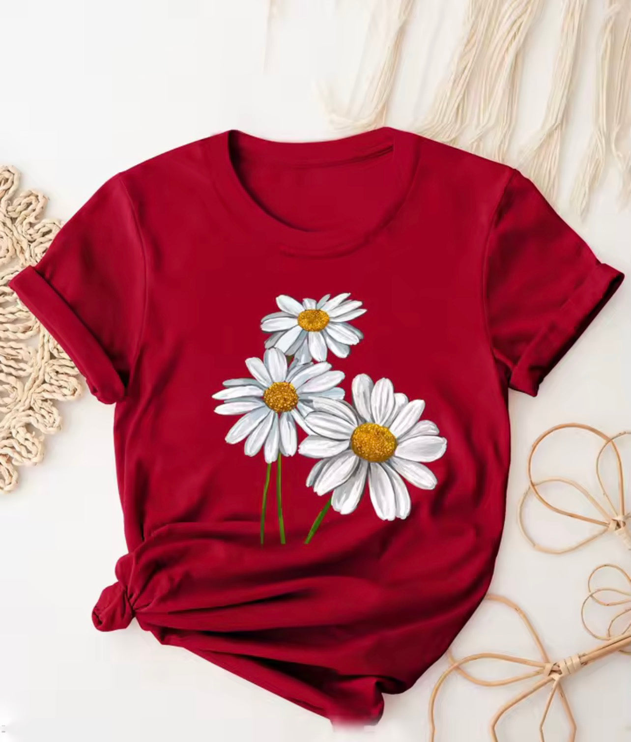 Daisy printed causal T-shirt