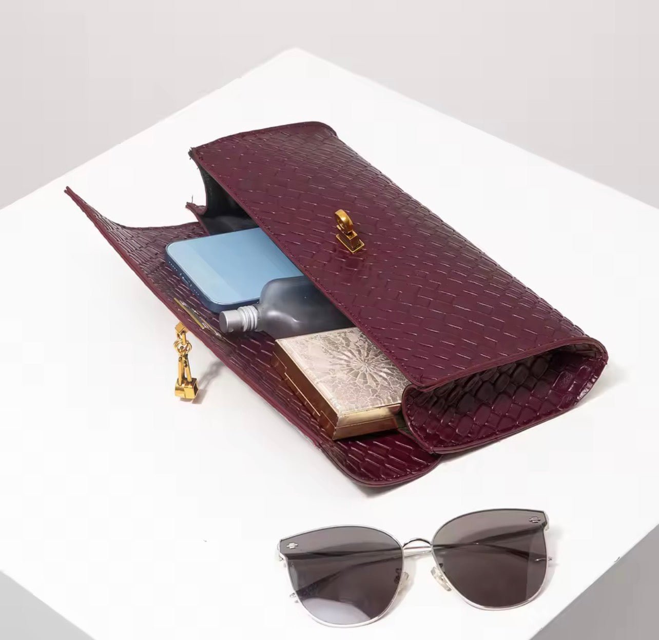 Burgundy mini luxury bag