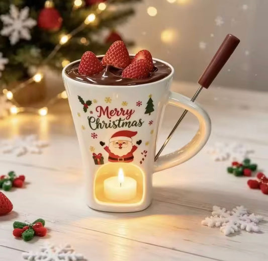 🎄 Festive Choco Bliss Christmas Fondue Mug Set